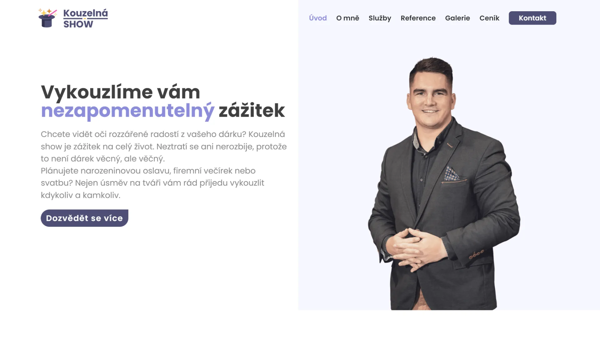 Web Kouzelná show od studia Yeetzone