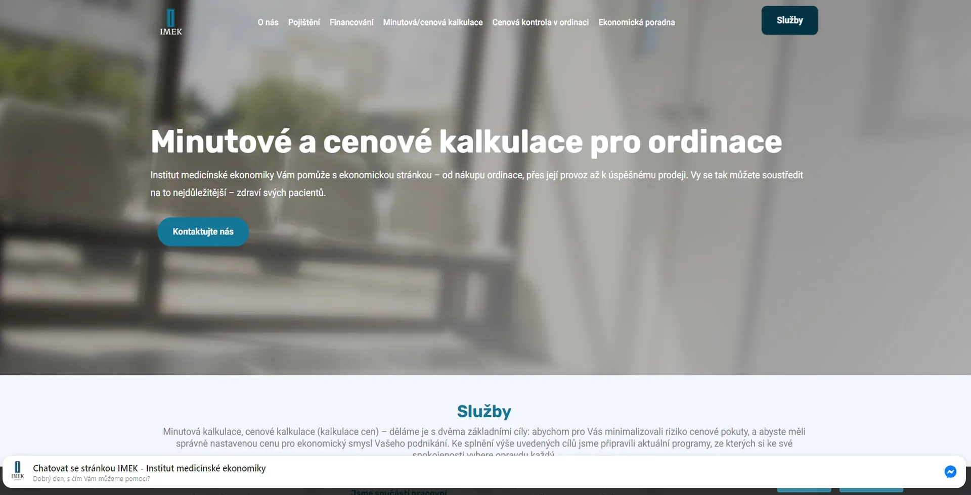 Web Institut medicínské ekonomiky od studia Yeetzone