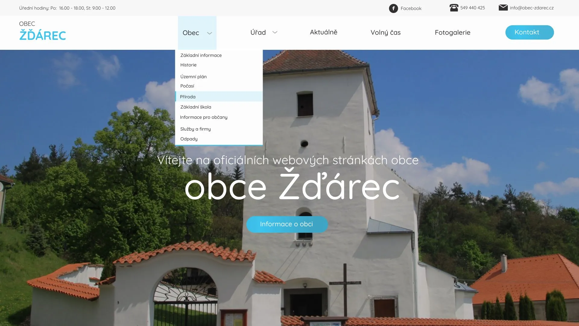 Web Obec Žďárec od studia Yeetzone
