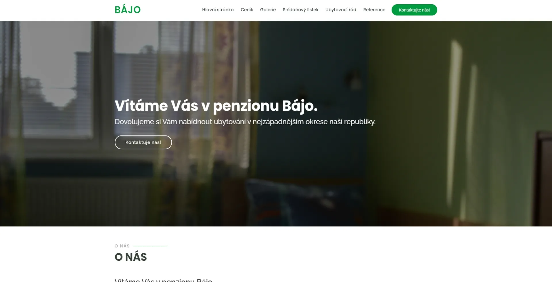 Web Penzion Bájo od studia Yeetzone