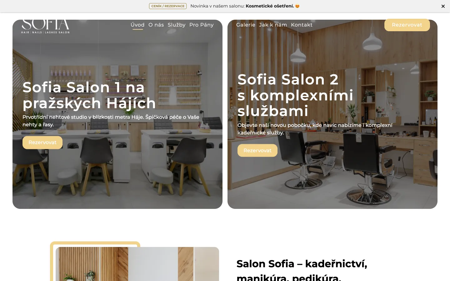 Web Sofia Salon od studia Yeetzone