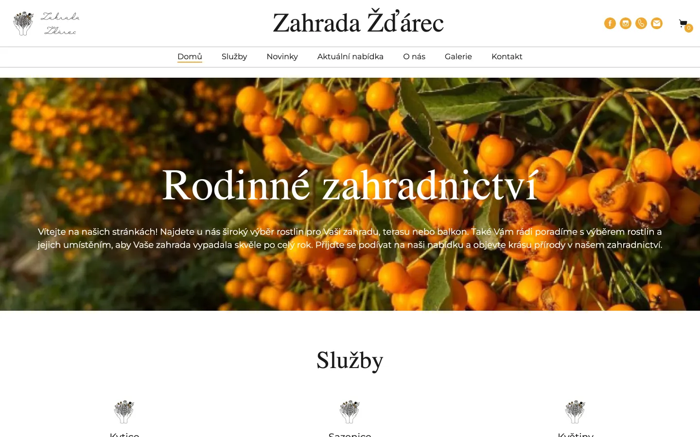 Web Zahrada Žďárec od studia Yeetzone