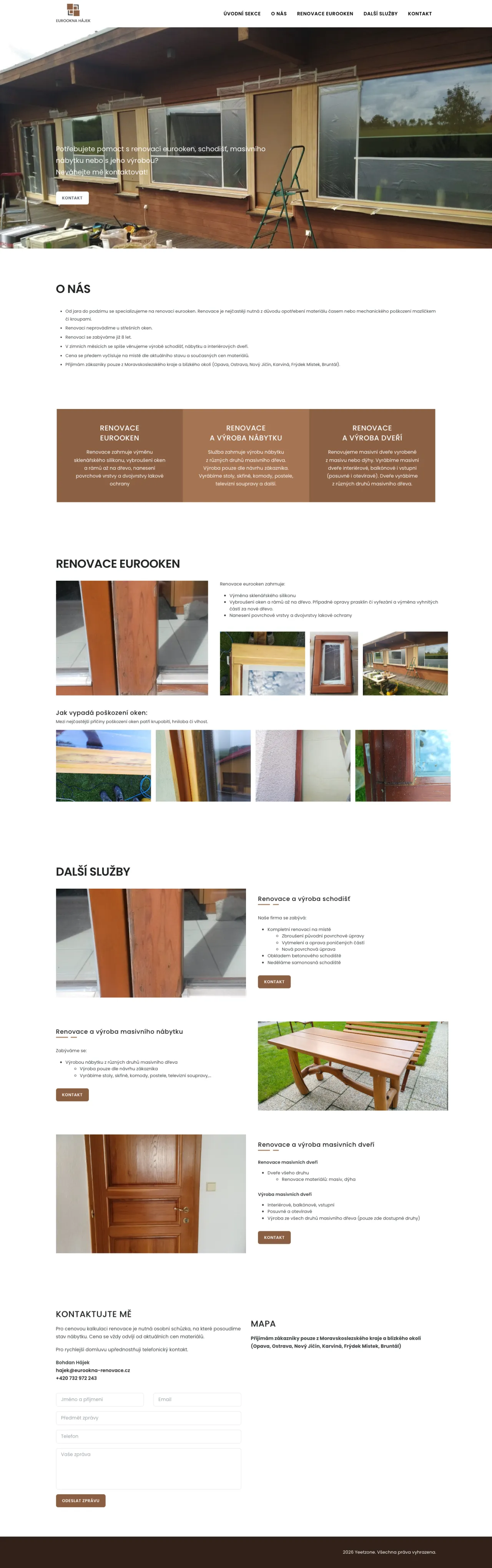 Eurookna renovace náhled webu