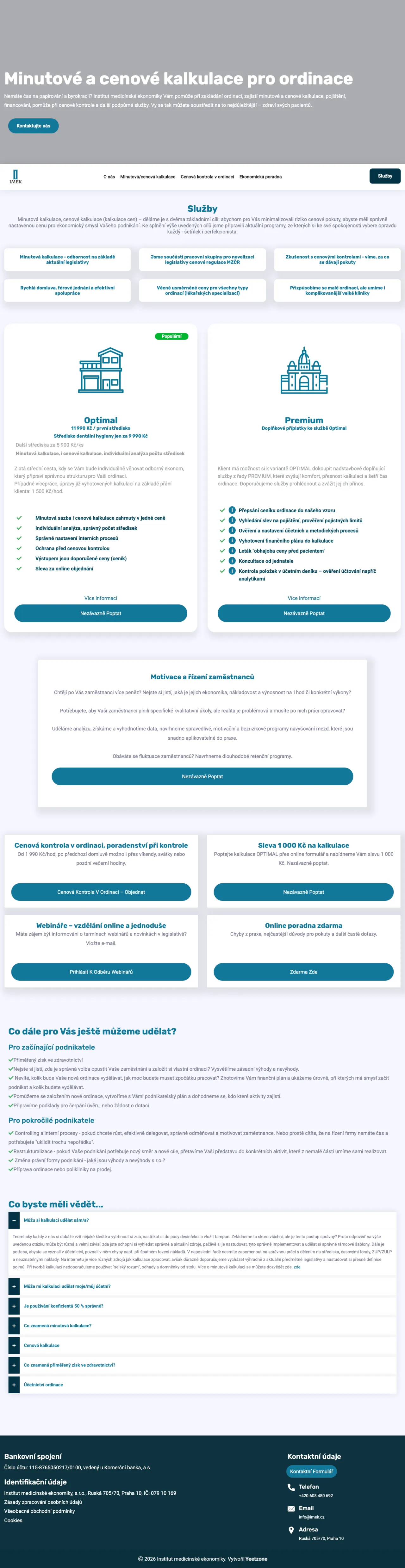 Institut medicínské ekonomiky náhled webu