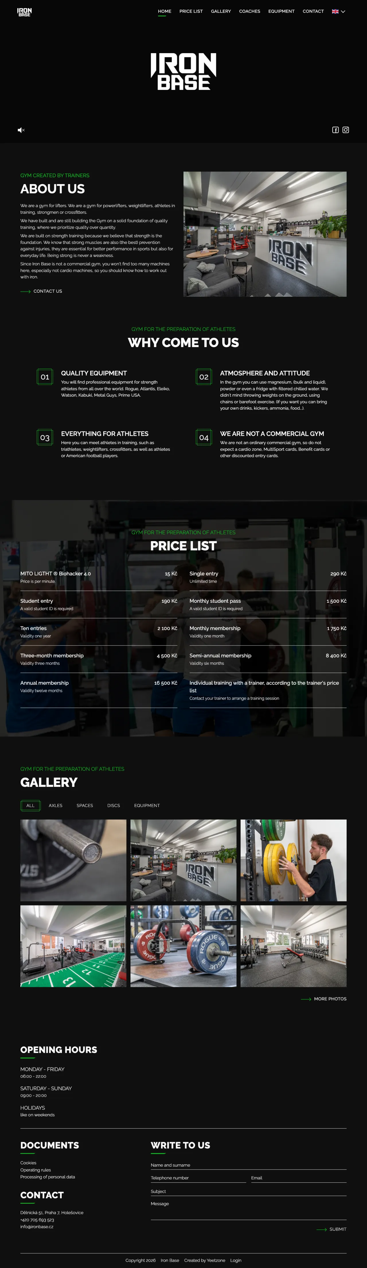 Ironbase náhled webu