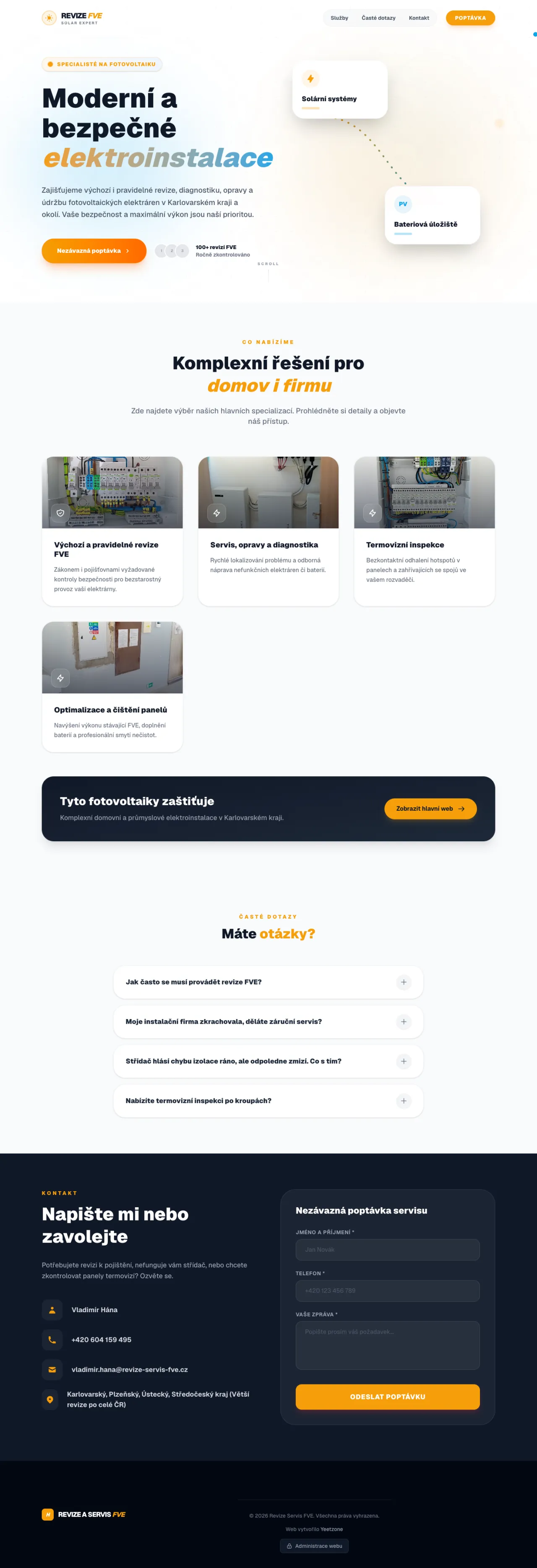 Revize a Servis FVE náhled webu