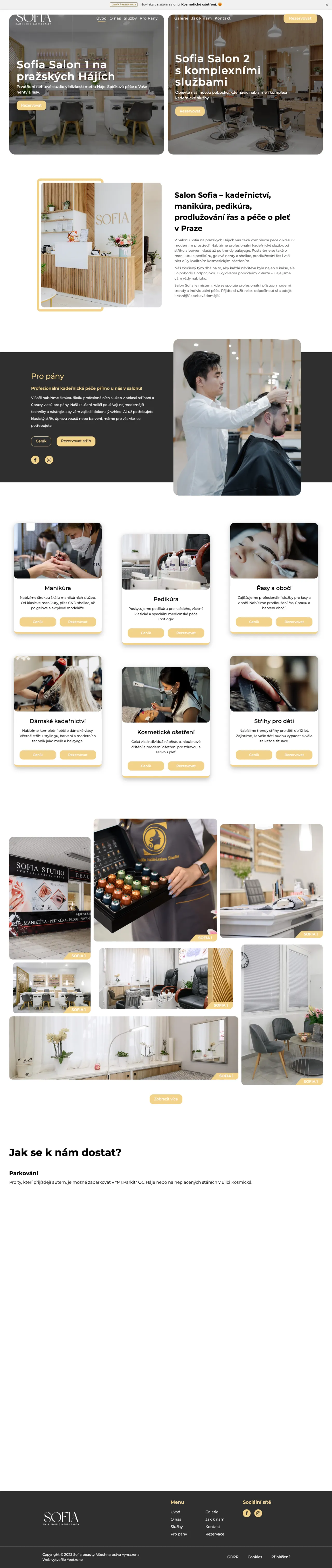 Sofia Salon náhled webu