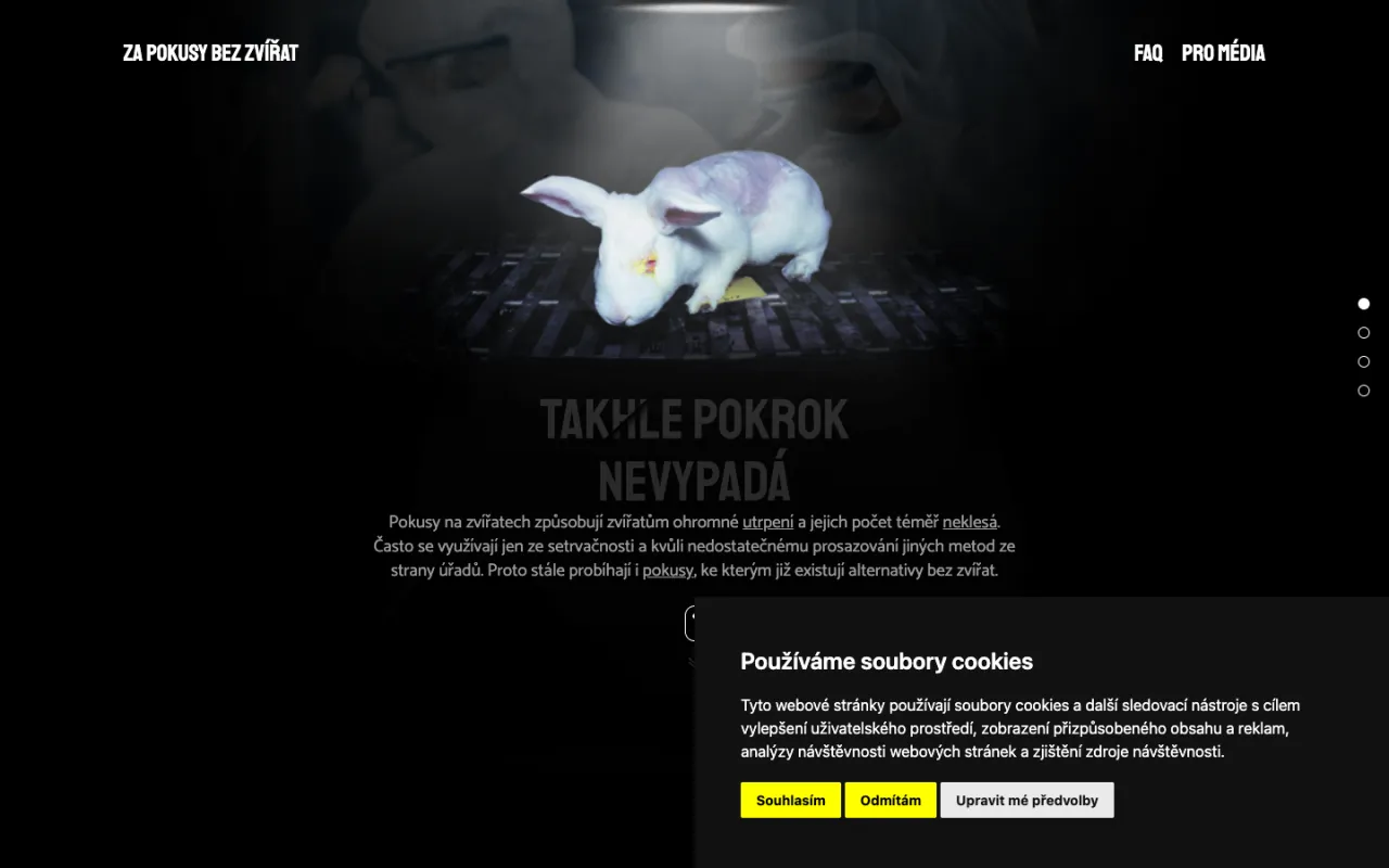 Za pokusy bez zvířat - DK náhled webu