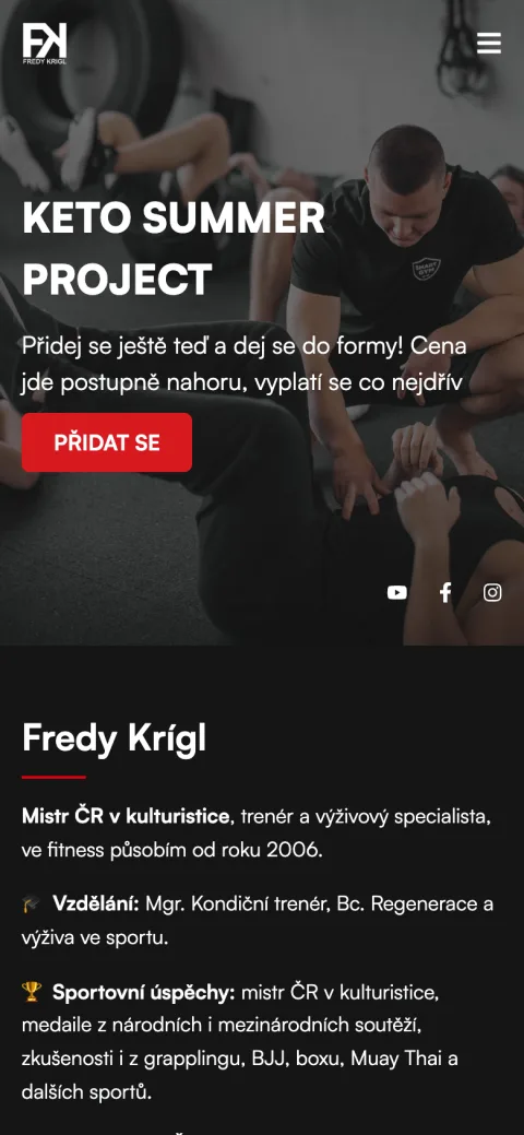 Fredy Krígl mobilní zobrazení