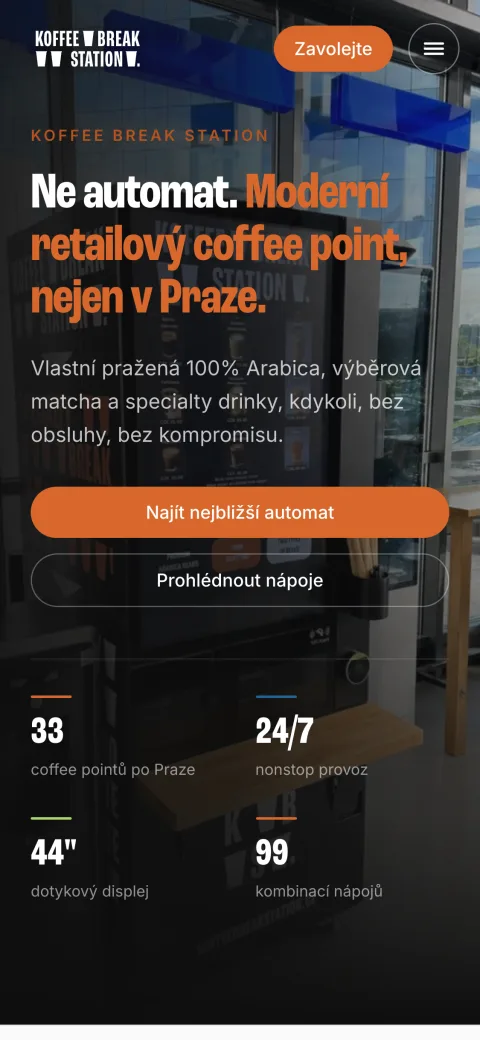 Koffee Break Station mobilní zobrazení