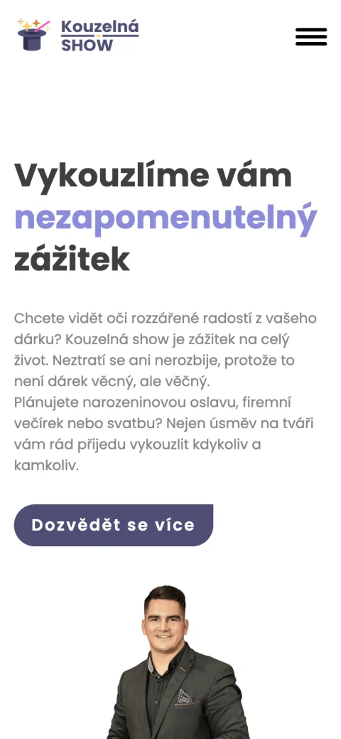 Kouzelná show mobilní zobrazení