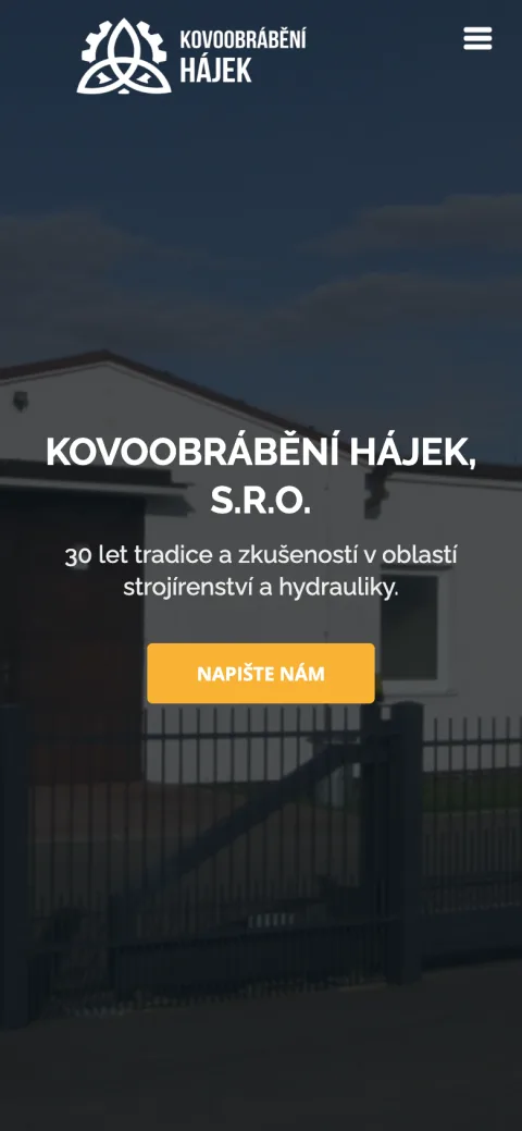 Kovo Hájek mobilní zobrazení