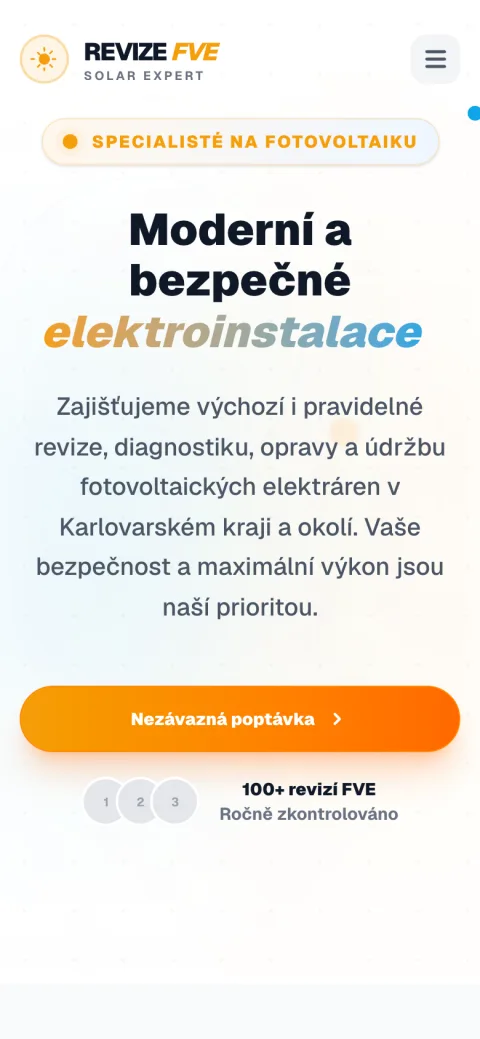 Revize a Servis FVE mobilní zobrazení