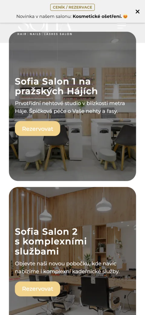 Sofia Salon mobilní zobrazení