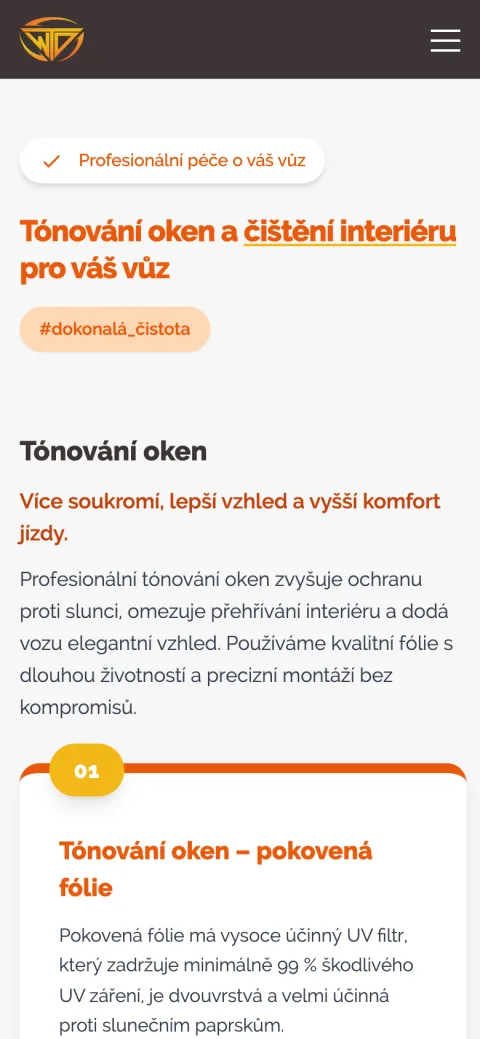 WT Detailing mobilní zobrazení