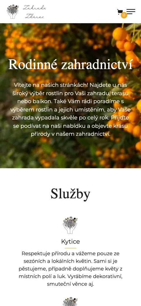 Zahrada Žďárec mobilní zobrazení